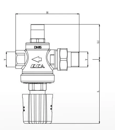 Eca 1/2" Basınç Düşürücü Valf - Volan Ayarlı (iç vida x rakorlu) 602111109 Eca 1/2" Basınç Düşürücü Valf - Volan Ayarlı (iç vida x rakorlu) 602111109