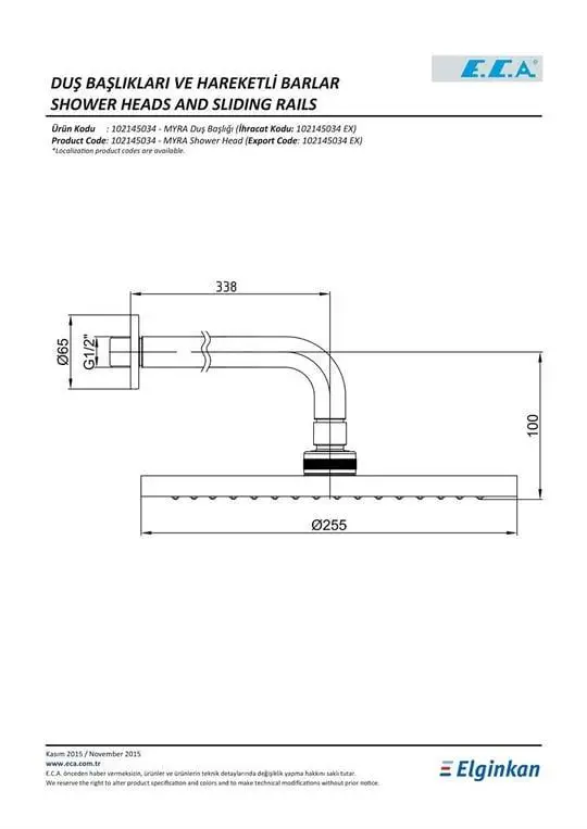 Eca Myra Ankastre Duş Seti - 3 yollu / 7 parça set - ECA.ANKSET.BD311 Eca Myra Ankastre Duş Seti - 3 yollu / 7 parça set - ECA.ANKSET.BD311