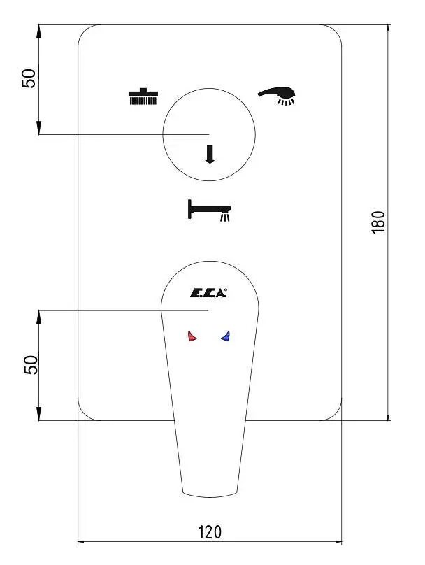 Eca Niobe Ankastre Duş Seti - 3 yollu / 7 parça set ECA.ANKSET.BD310 Eca Niobe Ankastre Duş Seti - 3 yollu / 7 parça set ECA.ANKSET.BD310