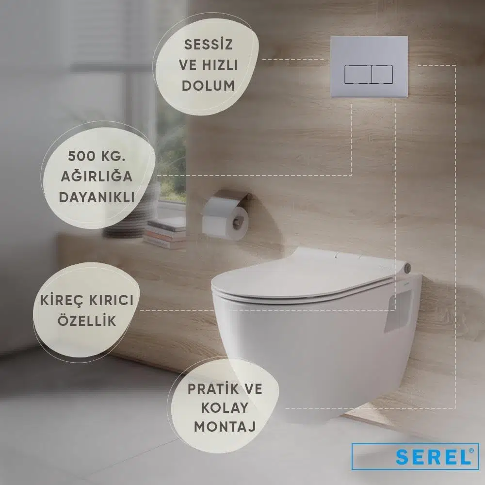 Serel Smooth Gömme Rezervuar 2'li Set (T020111+P580180) Serel Smooth Gömme Rezervuar 2'li Set (T020111+P580180)